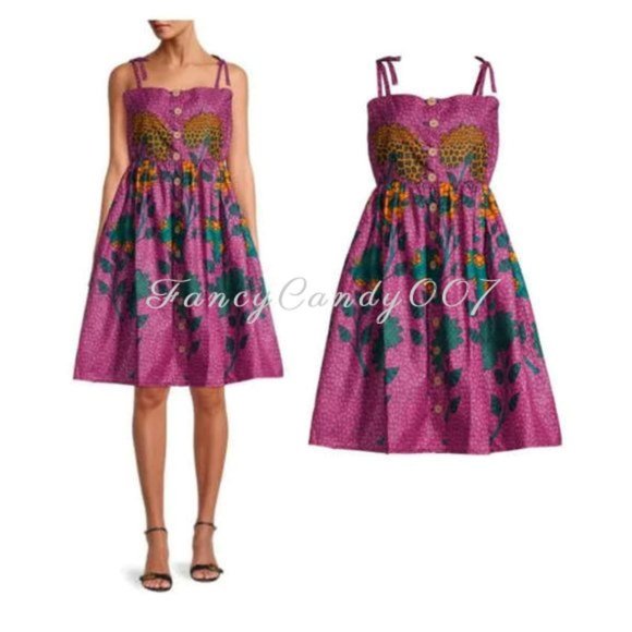 Elisamama Dresses & Skirts - Elisamama Tami Print A-Line Dress, Size XL Grape, Teal & Orange